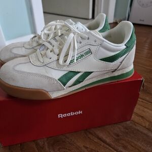 Reebok Classic White and Green Shoes